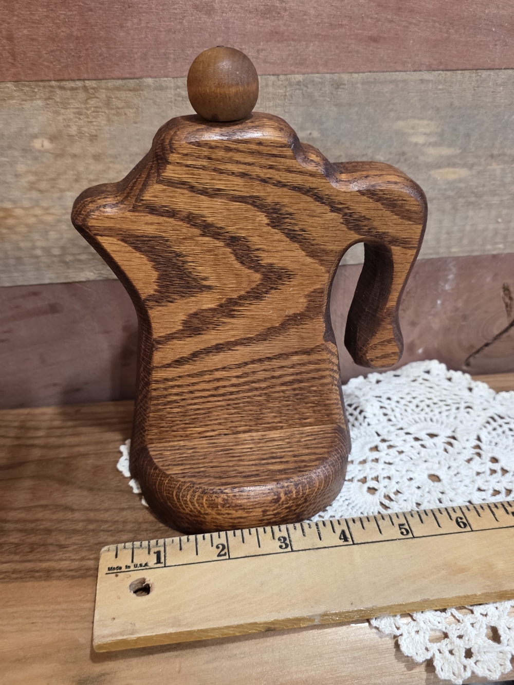 Handmade Solid Wood Tea Pot / Coffee  Pot Figurine - Brown